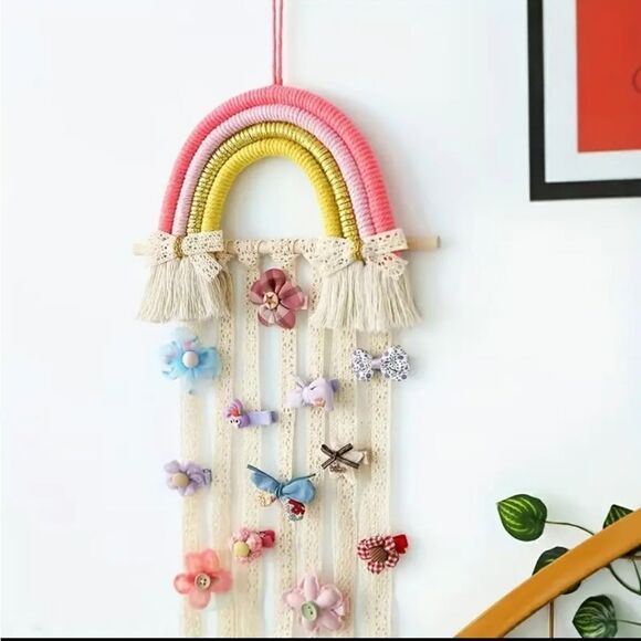 New pink rainbow hair bow organizer display holder girls - Picture 5 of 6